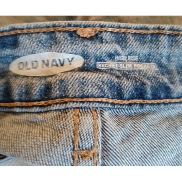 High Rise Secret Slim Pockets Women's Size 0 Ripped Patchwork Short Denim Shorts - Picture 4 of 5